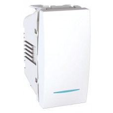 Poussoir 10 A 250 V CA 1 M Blanc