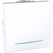 Poussoir 10 A 250 V CA 2M Blanc