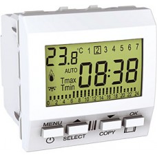 Thermostat hebdomadaire programmable 230V AC 2M Blanc
