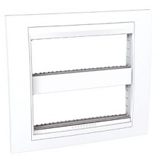 Plaque avec support de fixation inclus 2x6 M horiz. Blanc