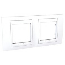 Plaque 4M double horizontal Blanc