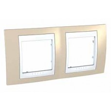 Plaque 4M double horizontal sable/Blanc