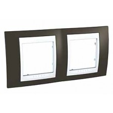 Plaque 4M double horizontal cacao/Blanc
