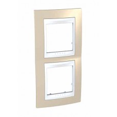 Plaque 4M double vertical sable/Blanc