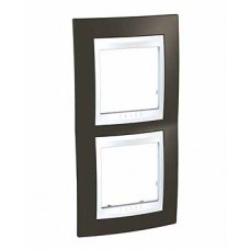 Plaque 4M double vertical cacao/Blanc