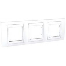 Plaque 6M triple horizontal Blanc