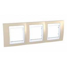 Plaque 6M triple horizontal sable/Blanc