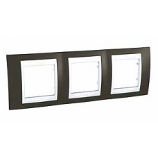 Plaque 6M triple horizontal cacao/Blanc