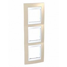 Plaque 6M triple vertical sable/Blanc