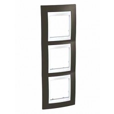 Plaque 6M triple vertical cacao/Blanc
