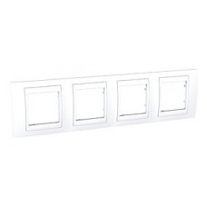 Plaque 8M quadruple horizontal Blanc