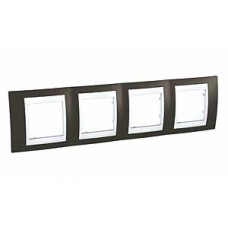 Plaque 8M quadruple horizontal cacao/Blanc