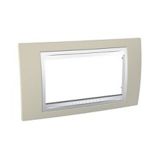 Plaque 4M simple sable/Blanc
