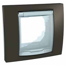 Plaque avec support de fixation inclus 2M simple cacao/Blanc