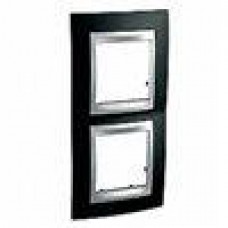 Plaque 2 x 2M vert. 57mm noir Rhodium Aluminium