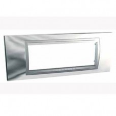 Plaque 6M chrome brillant avec liseré Aluminium