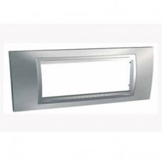 Plaque 6M chrome satiné avec liseré Aluminium