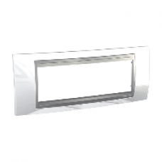 Plaque 6M Blanc techno avec liseré Aluminium