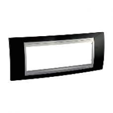 Plaque 6M noir rhodium avec liseré Aluminium