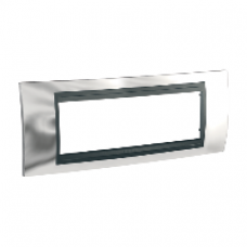 Plaque 6M chrome brillant avec liseré Graphite