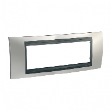 Plaque 6M chrome satiné avec liseré Graphite