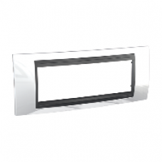 Plaque 6M Blanc techno avec liseré Graphite