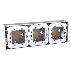 Boîte montage saillie + fixation clipsage 6M 6 tr. poinç. Blanc