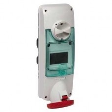 Socle de prise à vis - saillie - 63A - 3P+T - 380-415V IP65 - rail DIN