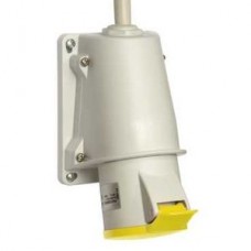 Socle prise BT saille inclinée connexion vis IP44 32A 2P+T 100-130V