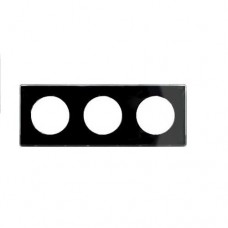 Plaque de finition support blanc 3 postes entra.71 mm -Noir 