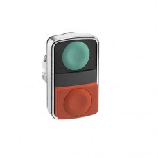 Bouton-poussoir double touche Ø22 vert + rouge non marqué IP66, IP69 K