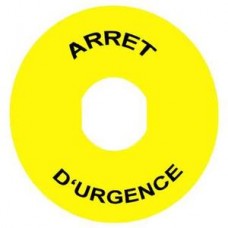 Étiquette circulaire Ø60mm jaune LOGO EN13850 ARRET D URGENCE pour ZBZ3605