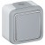 Poussoir NO Prog Plexo complet saillie gris - 10 A