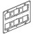 Support grand format Batibox - pour Mosaic - 2 x 3 postes - 2 x 6/8 mod
