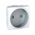 Prise de courant 2P, obturateurs Europe 2M Blanc