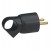Fiche 2P+T - 16 A - plastique - anneaux - noir