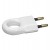 Fiche 2P - 6 A - plastique - anneau extraction - blanc
