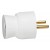 Fiche 2P+T - 16 A - platique - sortie droite - blanc
