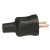 Fiche 2P - 16 A - caoutchouc - câble 2x1,5 mm² - noir