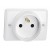 Prise à encastrer pour plinthe - 2P+T - 16 A - 250 V~ - blanc