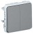 Double poussoir NO+NF Prog Plexo composable gris - 10 A