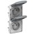 Prises 2x2P+T vertical précâblées Prog Plexo composable gris - 16 A - 250 V