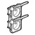 Prises 2x2P+T vertical précâblées Prog Plexo composable blanc - 16 A - 250 V