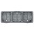 Boîtier à embouts Prog Plexo composable gris - 3 postes horizontaux