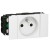 Prise pour goulotte clippage direct Mosaic - 2P+T - 2 modules - blanc