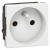 Prise Mosaic - 2P+T droite - 2 modules - blanc