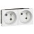Prise multi supports Mosaic - 2x2P+T à 45° - bornes auto - 4 modules - blanc