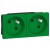 Prise multi supports Mosaic - 2x2P+T à 45° - 4 modules - enjoliveur vert