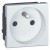Prise Mosaic - 2P+T droite - 2 modules - aluminium 