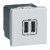 Alimentation USB 230 V / 5 V - 2 ports - 2 modules - aluminium